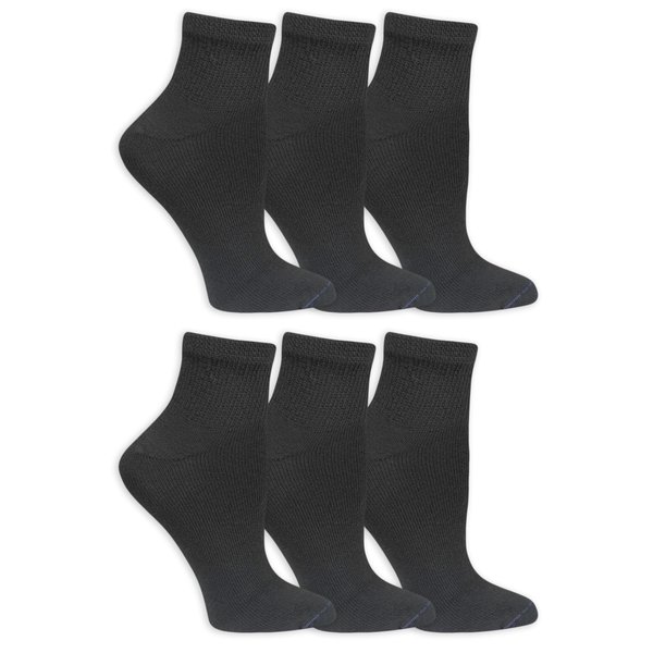Dr. Scholl's Women's Diabetes and Circulatory Ankle Socks Value Pack 6 Pair - Black - Women's Shoe Size: 4-10