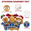 CneeeeeB 5pack Christmas Stuffed Plush Dog Interactive Dog Chew Toys for Small & Medium Dogs Durable Cute Animal Shape Squeaky for Puppy
