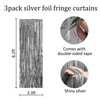 Party Streamers Tassel Backdrop, 3 Pack Silver Tinsel Birthday Backdrop Party Decorations Use for Birthday Decor Wedding Engagement Baby Shower Bachelor Party Holiday Celebration Party Supplies