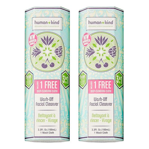Human+Kind Wash-Off Facial Cleanser Unisex 3.38 oz - Pack of 2
