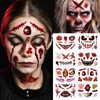 8 Sheets Halloween Face Tattoo Stickers, Horror Realistic Eyeball Handprint Bloody Wound Stitch Scar Scab Waterproof Temporary Face Tattoo Sticker for Halloween Masquerade Prank Makeup Props