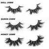 SY SHUYING 20mm Mink Lashes 3D Real Mink Eyelashes Fluffy Dramatic False Eyelashes 6D Wispy Long Thick Luxury Volume Fake Eye Lashes (3 Pairs, Doll Honey Queen)