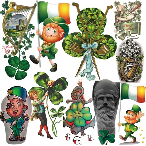 SOOVSY 70 Sheets St. Patrick's Day Temporary Tattoos for Aldult, Clover Fake Tattoos Face Body Tattoos Stickers for St. Patrick's Day Party favors Supplies Apparel Accessories for Men Women Kids