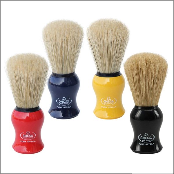 Omega 10065 Boar Bristle Shaving Brush, Assorted Colors