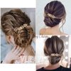 Yheakne Boho Leaf Hair Comb Gold Wedding Comb Metal Bridal Headpieces Bride Side Comb Branch Leaf Hair Piece Wedding Headpieces Bride Hair Accessories for Bride and and Bridesmaids (Gold A)