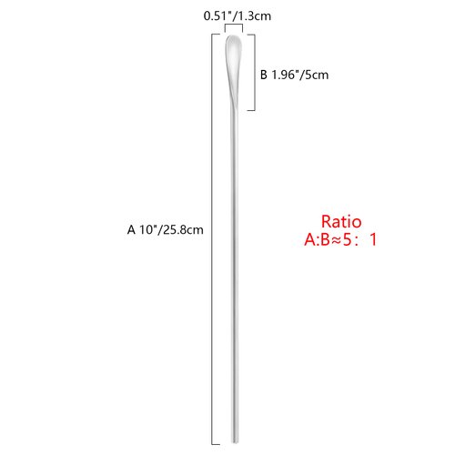 4 piece set 10Inch/25.8cm Silver Stainless Steel Coffee Stirrer Spoon,Round Solid Long Handle Cocktail Stirrer,Beverage Iced Tea Stirring Stick
