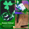 Aukmla Green St Patricks Day Headband Light Up Hair Accessories Irish Headpiece for Women and Girls