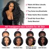 PUNUBO 13x6 Deep Wave Lace Front Wigs Human Hair Glueless Wigs Human Hair 180% Density HD Transparent Lace Front Wigs Human Hair Pre Plucked Bleached Knots Curly Lace Front Wig Human Hair 20 Inch