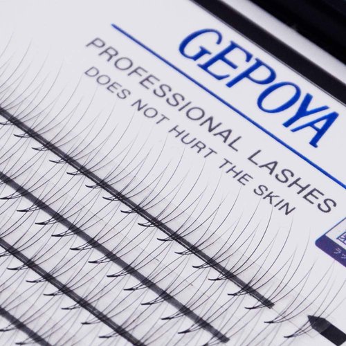 Cluster Lashes 3D Pre-made Volume Eyelashes Extensions GEPOYA Professional Individua Lashes 0.07mm Thickness B Curl Fan Lash Extensions(3D) (Mixed(8-13mm))…
