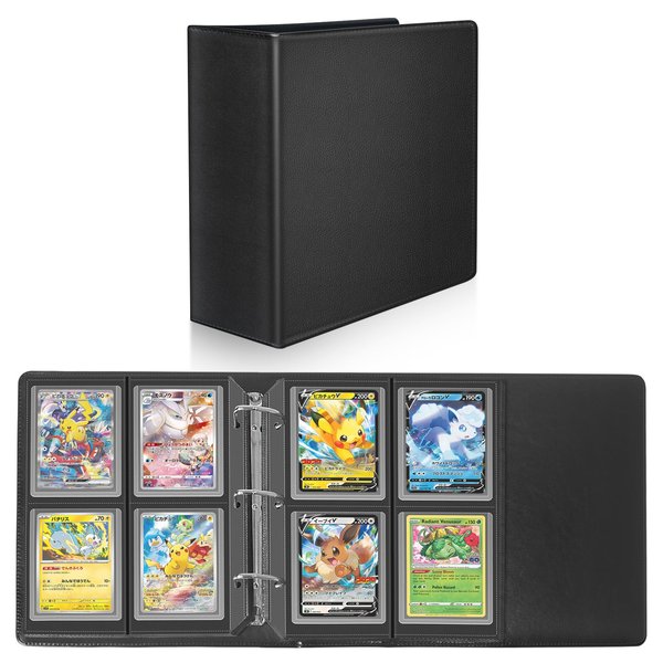 CollectHall Top Loaders Storage Binder with Sleeves, 4 Pocket Trading Card Storage Binder, Top Loader Baseball Card Storage Album