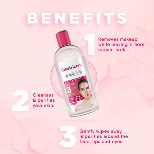 CICATRICURE Micellar Water Facial Cleanser, 13.5 Ounce