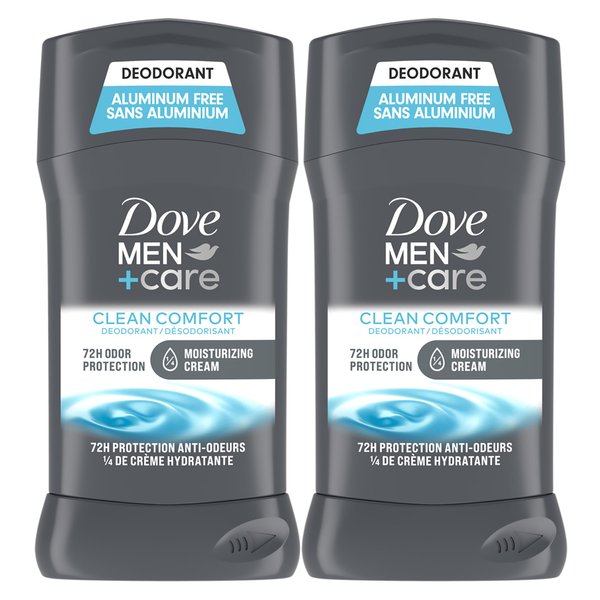 DOVE MEN + CARE Deodorant Stick Moisturizing Deodorant For 72-Hour Protection Clean Comfort Aluminum Free Deodorant For Men, 3 Ounce (Pack of 2)