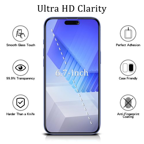 MAYtobe [2-Pack Privacy Screen Protector for iPhone 16 Plus Tempered Glass, Anti Spy, No Bubbles, Anti Scratch, Easy to Install