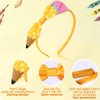HOXIEYA Back To School Headband Cute Yellow Pencil Headband for Girls Bow School Hair Band Hair Accessories Back To School Outfits