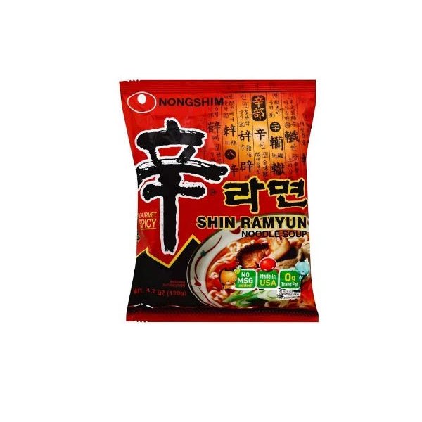 [ 4 Packs ] NongShim Shin Ramyun Noodle Soup, Gourmet Spicy, 4.2 Ounce
