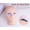 Lash Mannequin Head with 3 Lash Layers, Ruicen Practice Training Head for Make Up and Lash Extension, Cosmetology Doll Face Head with Practice Lash Mapping Chart, Easy to Clean by Olive Oil