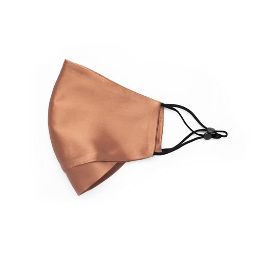 Habac Studio- 100% Mulberry Silk Face Mask, Face Masks Washable, Reusable Face Mask, Women Mens Face Mask, Silk Mask, (Copper)