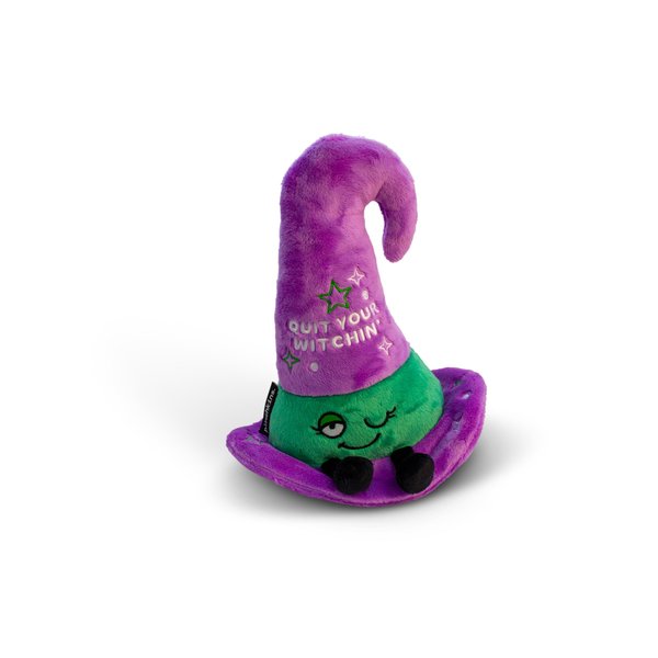 Punchkins Witch Halloween Plushie, Funny Pun Meme Gag Gift, White Elephant, Stocking Stuffer Present, Great for Emotional Support, Fun Desk Accessory, Weighted Base for Display, Home Décor