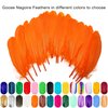 FeelfunFeather 120pcs Orange Goose Feathers 6-8 Inch 15-20cm Decorative Natural Goose Nagoire Feather Bulk for DIY Crafts Cosplay Wedding Party Christmas Halloween Home Decoration