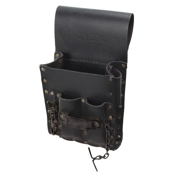 Greenlee Tool Pouch, Leather, 5 Pocket