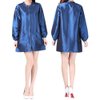 TopTie Satin Long Sleeve Salon Smock Unisex Hair Stylist Barber Cape Jacket Pet Grooming Work Clothes-Blue-XL