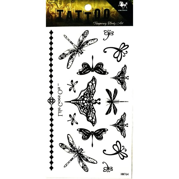 PARITA Tattoos Temporary Chain Necklace Vine Dragonfly Butterfly Garden Tattoo Fake Stickers Cartoon Tattoo Art Fashion Fantasy Fun Party Waterproof Removable for Kids Teens Adults (1 Sheet.) (15)