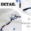Firuilo Blue Thin Flower Headbands Pearl Crystal Hair Bands Wave Beaded Hair hoop Bridal Wedding Party Hair Accessories for Women and Girls (Blue)