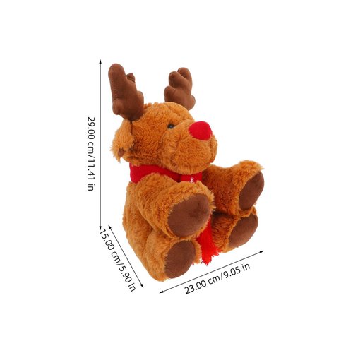 Zerodeko Christmas Plush Elk Toy, Reindeer Plush Toy Christmas Stuffed Animal Xmas Deer Doll Toy Soft Plush Doll Animal Toy Elk Soft Plush Toy for Christmas (29cm)