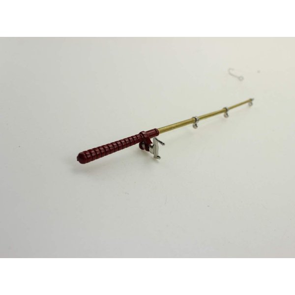 SXFSE Dollhouse Decoration Accessories, 1:12 Dollhouse Miniature Scene Model Fishing Rod Pretend Play Toy (Red, 6.1 inch)