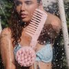 Gimme Beauty - Pink Detangling Shower Comb With Grip Handle - Wide Tooth Comb Great for Wet Brushing & Untangling Curls - Big Comb Easily Distributes Hair Care Products for Dry & Wet Hair (1 Count)