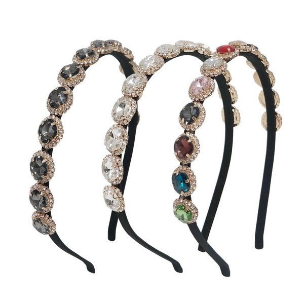 GETACOTA 3 Pcs Rhinestones Headbands for Women Crystal Beaded Thin Hair Hoop Colorful Sparkly Shiny Hair Bands Glitter Fashion Non-slip Hair Accessories for Girl (multi set 02)
