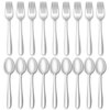 24-piece Forks and Spoons Silverware Set, Amafox Food Grade Stainless Steel Flatware Cutlery Set for Home, Kitchen and Restaurant, Spoons and Forks Set, Dinner forks Mirror Polished, Dishwasher Safe