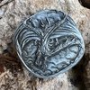 Cryptic Creative Silver Dragon Decision Coin D2 Heads-Tails - Yes-No RPG LARP