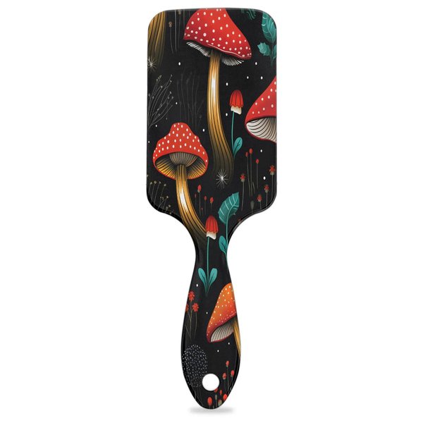 Psychedelic Mushrooms Print Air Cushion Comb, Tropical Plants Pattern Anti-Static Nylon Pins Massage Scalp Hairbrush for Men Women Any Hair