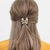 CAKURE Pearl Hair Claw Clips Champagne Hair Clips Small Non Slip Hair Jaw Clamps Pearl Hair Accessories for Women and Girls (3 PCS)