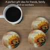 Thirstystone Sunflower II Natural Sandstone Coaster 4 Pack Eco-Friendly, Absorbent, Easily Wipes Clean