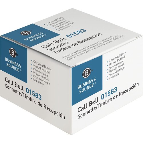 Business Source 01583 Call Bell, 2-3/4-Inch High, 3-3/8-Inch Base, Chrome/Black