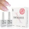 SXC Cosmetics X-Pro Tips Top Coat & Glue Gel Duo Set - Achieve Perfect French Acrylic Nails with Ease