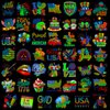 HOWAF 96pcs Glow in The Dark 4th of July Temporary Tattoos for Independence Day USA Patriotic Party Decorations, American Themed Luminous Face Tattoos for July 4th Party Favors Goodie Bag Fillers
