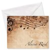 Sheet Music Personalized Note Card Set - 24 Cards with White Envelopes, 4¼ x 5½ Inch Size, Blank Inside, Add a Name, For Music Teacher Gift, Musician Gift…