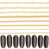 JERCLITY 8 Strips 19.7in Gold Nail Chains for Nail Art 3D Gold Nail Charms Metal Nail Art Chains Punk Nail Studs Jewelry Accessories for Women Nail Art