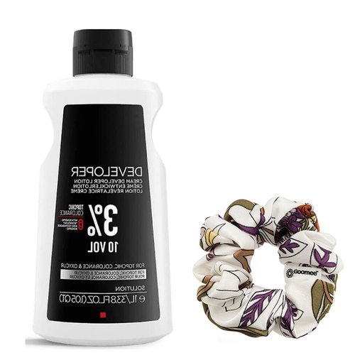 Topchic Developer 3% / 10 Volume Topchic Hair Color Developer 33.8 Ounce and Goomee Scrunchie (Bundle)