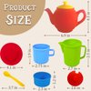 Pretend Play Kids Tea Party Set - 17 pcs Tea Cup Set for Kids Dish Washer Safe Plastic Tea Set for Toddlers, Juego de te para niñas, Girls Tea Set, Toy Dishes