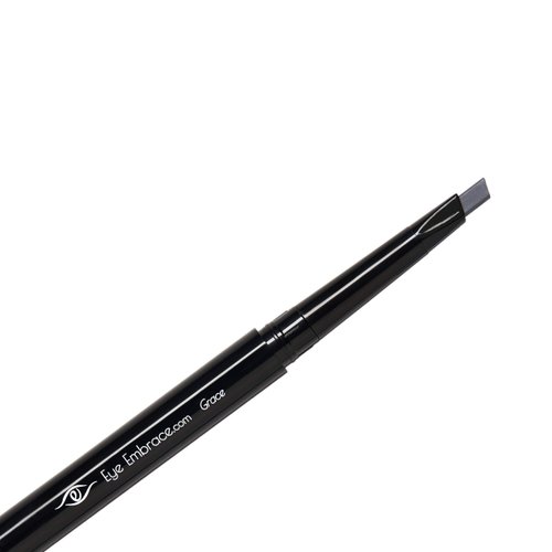 Eye Embrace Grace: Medium Gray Eyebrow Pencil – Waterproof, Double-Ended Automatic Angled Tip & Spoolie Brush, Cruelty-Free