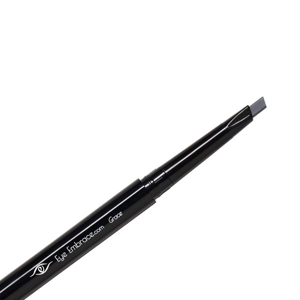 Eye Embrace Grace: Medium Gray Eyebrow Pencil – Waterproof, Double-Ended Automatic Angled Tip & Spoolie Brush, Cruelty-Free