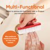 Superio Plastic Bristle Nail Brush, 2-Pack, Grey/Red, Cleaning Tool for Hands, Fingernails, Toenails, Kitchen, Bathroom