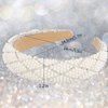 Tihebax Pearl Headbands for Women, White Headband Women Beaded Headband Bridal Headband for Wedding Padded Headaband Women Faux Pearl Hair Accessories Bridal Hair Hoop with Glitter Crystal Rhinestones