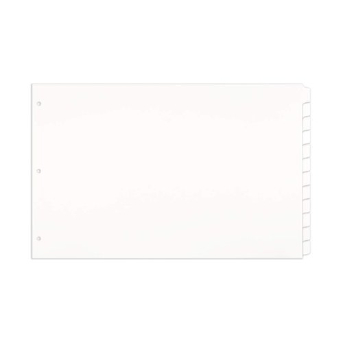 11x17 12-Tabbed Dividers, Extra Long, Pack of 24, White (592802)