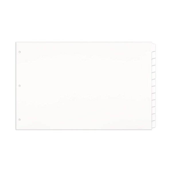 11x17 12-Tabbed Dividers, Extra Long, Pack of 24, White (592802)