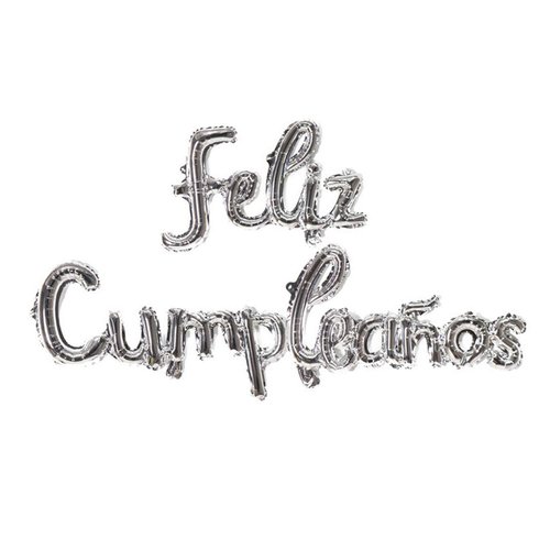 Silver Feliz Cumpleanos Small Letters Conjoined Balloons Feliz Cumpleanos Balloon Happy Birthday Balloons Birthday Banner Decoration Party Decoration Supplies